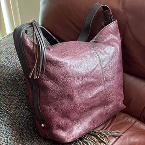 LODIS Large Leather Hobo with Tassel